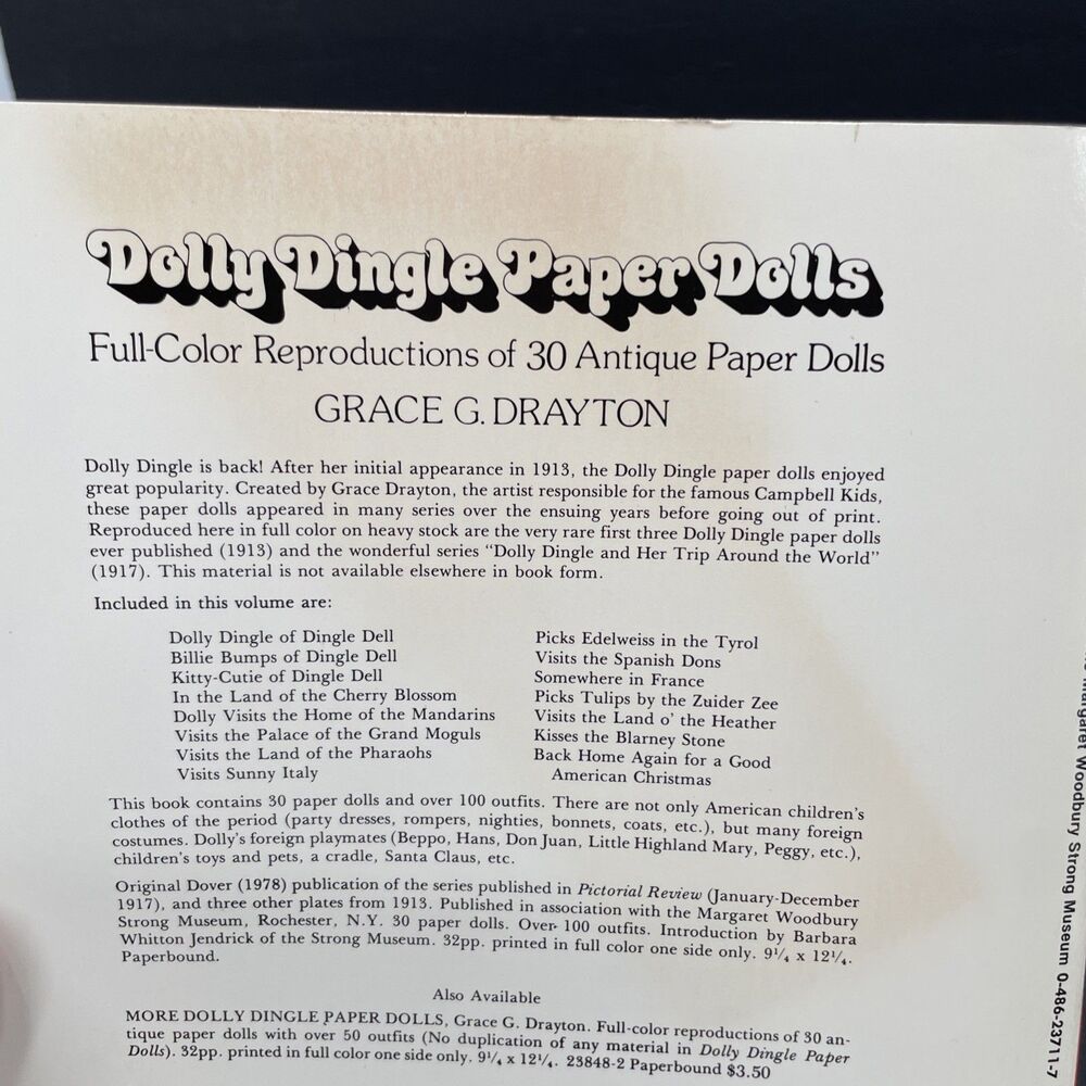 Lot of 2 Dolly Dingle 30 Full Color Paper Dolls and Coloring Book Grace Drayton - Picture 3 of 12